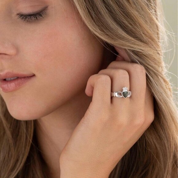 Irish Claddagh Ring for Women – Hallmarked Silver Jewelry from Ireland with Conn - Picture 2 of 9